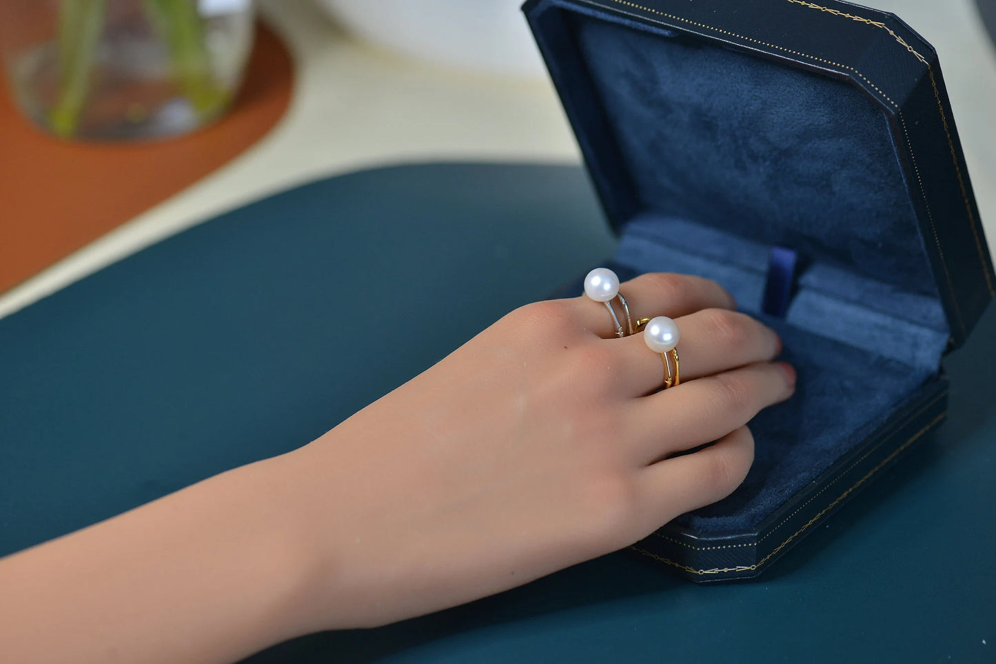 Dainty Sterling Silver Pearl Ring