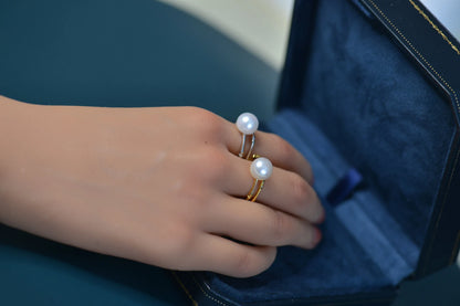 Dainty Sterling Silver Pearl Ring
