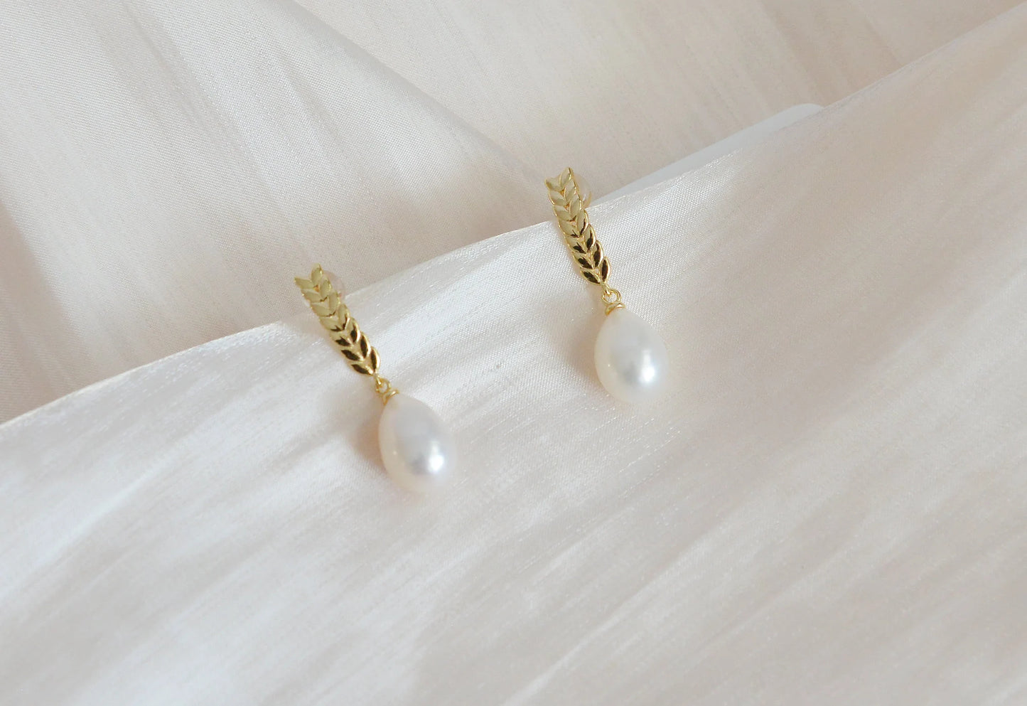 Handmade Teardrop Pearl Earrings - Crafted with Sterling Silver