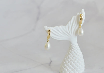 Handmade Teardrop Pearl Earrings - Crafted with Sterling Silver