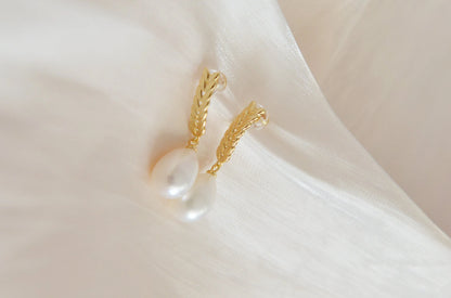 Handmade Teardrop Pearl Earrings - Crafted with Sterling Silver