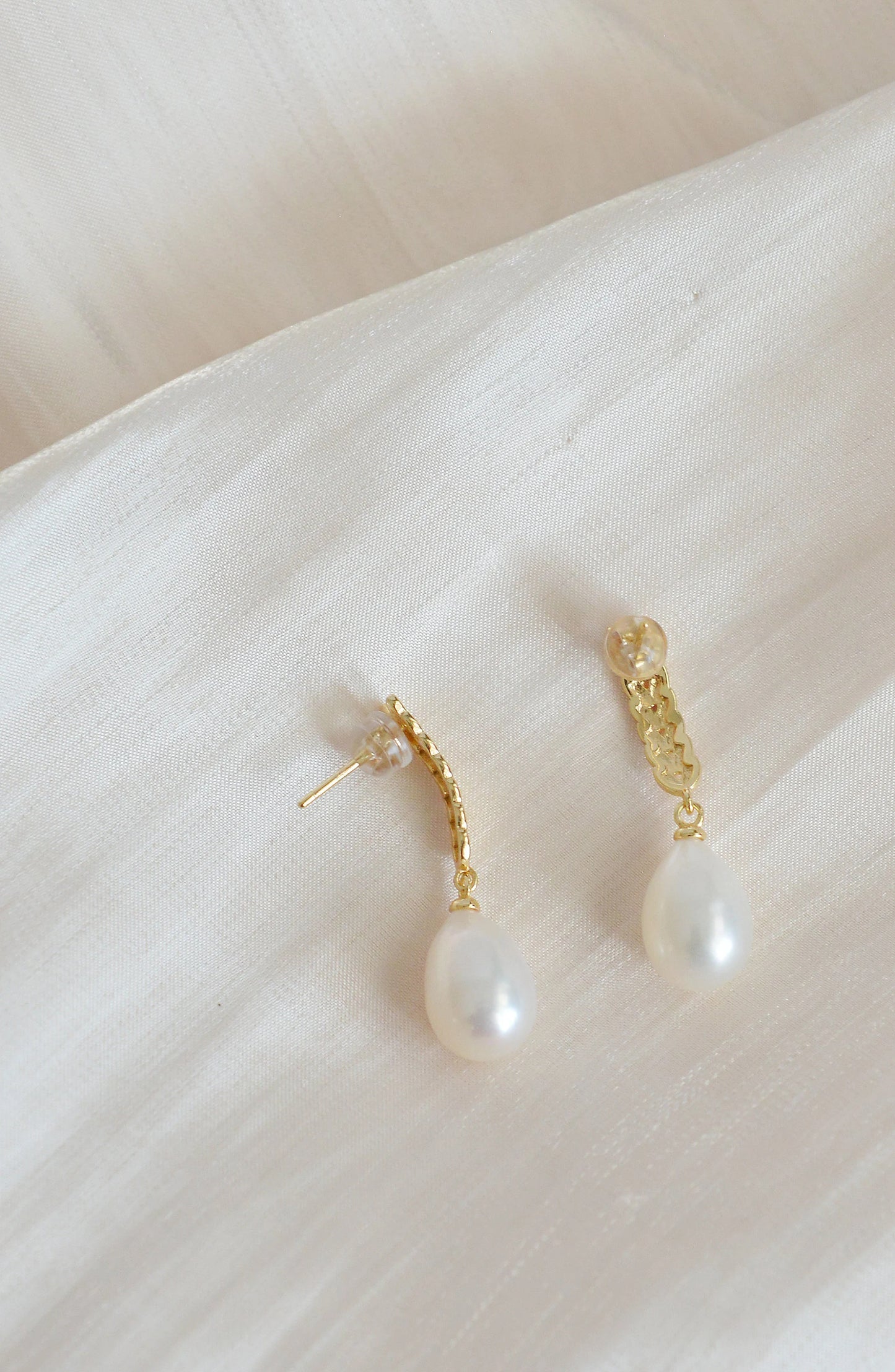 Handmade Teardrop Pearl Earrings - Crafted with Sterling Silver