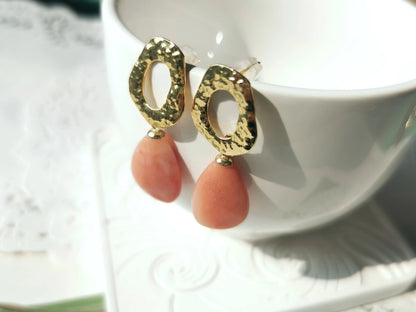 Handmade Amethyst & Pink Opal Drop Earrings