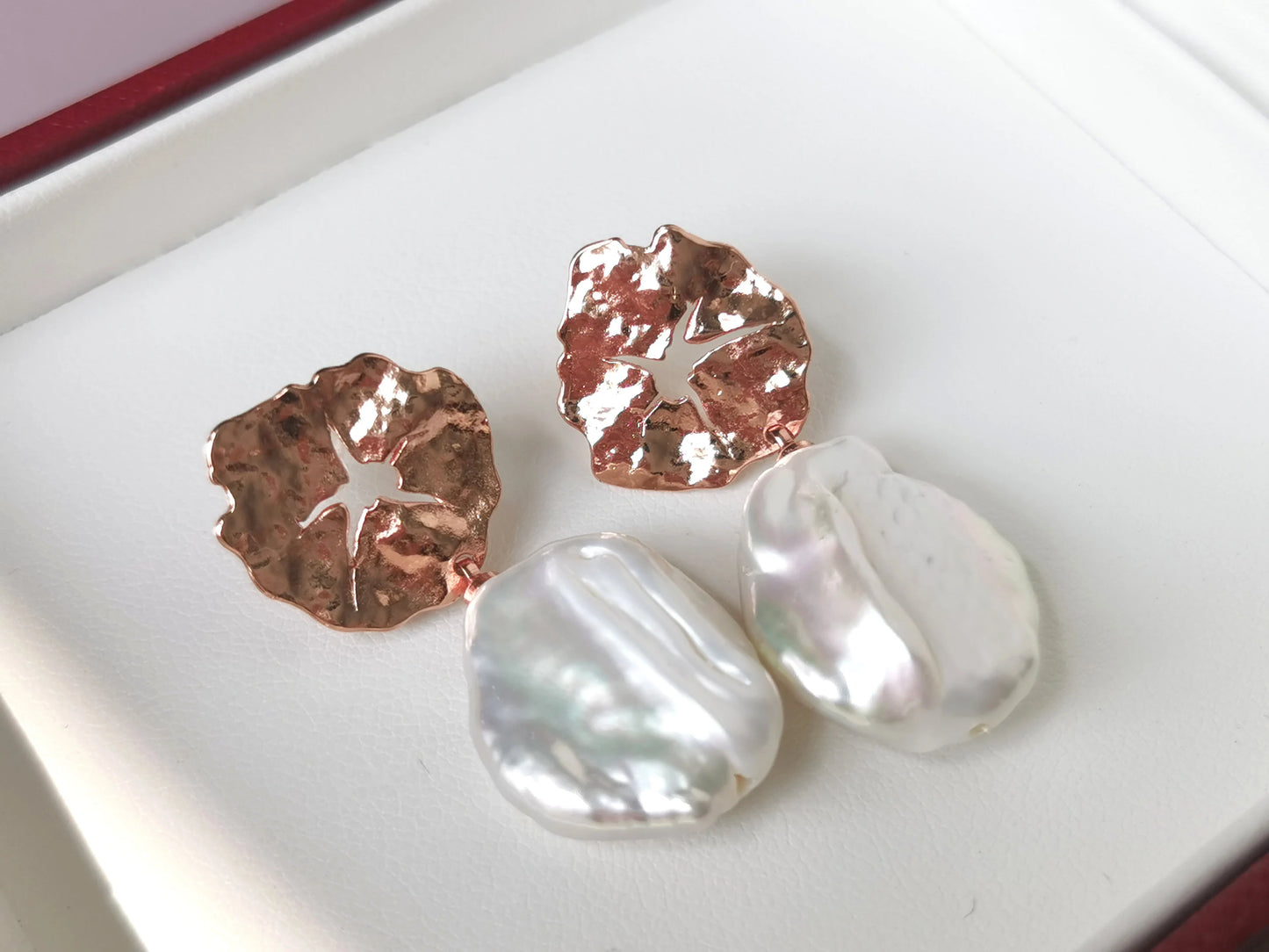 Handmade  fresh water pearl Earrings/Natural Gemstone Earrings/14K