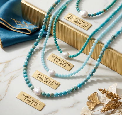 Handcrafted Turquoise Baroque Pearl Necklace | Bridal& Daily Jewelry