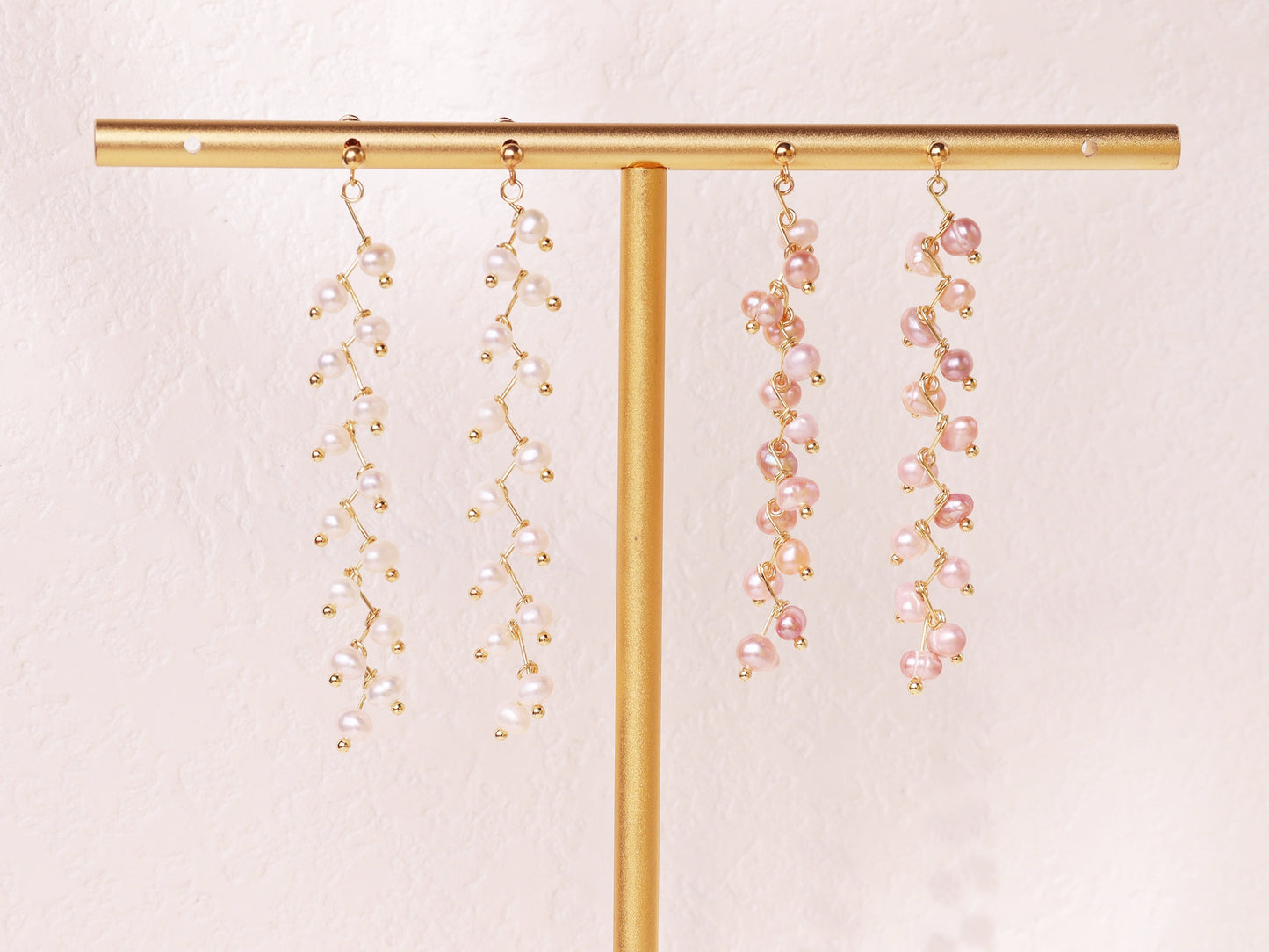 8cm Long Pearl Tassel Vine Earrings