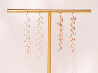 8cm Long Pearl Tassel Vine Earrings