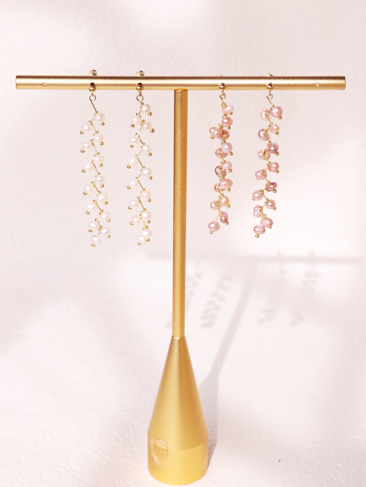 8cm Long Pearl Tassel Vine Earrings
