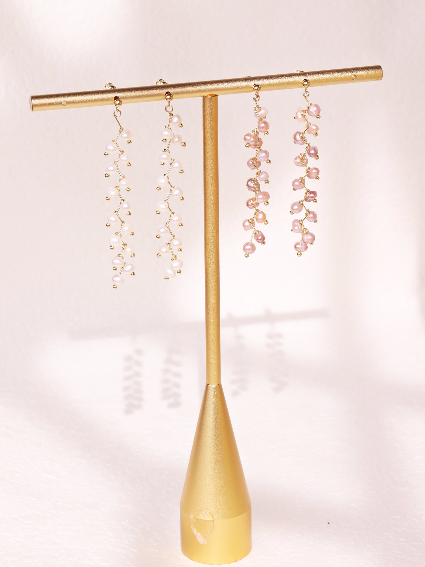 8cm Long Pearl Tassel Vine Earrings