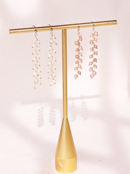 8cm Long Pearl Tassel Vine Earrings