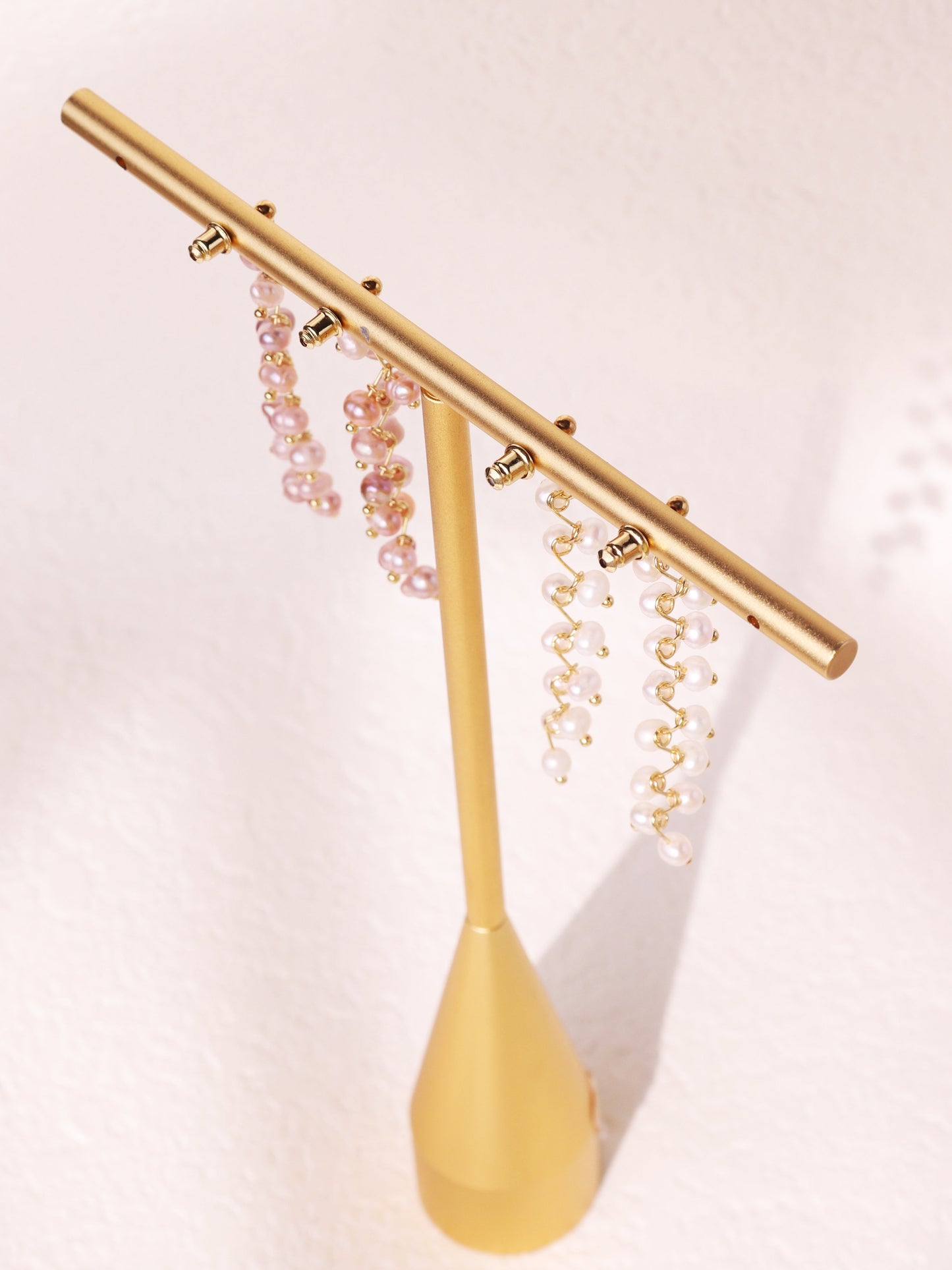 8cm Long Pearl Tassel Vine Earrings