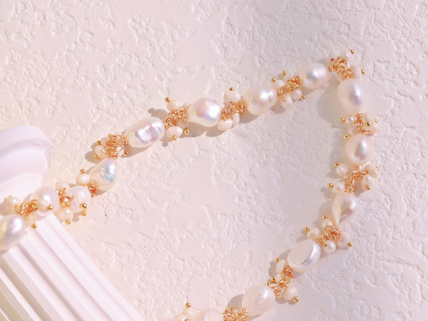 Baroque Pearl Cluster Vine Choker