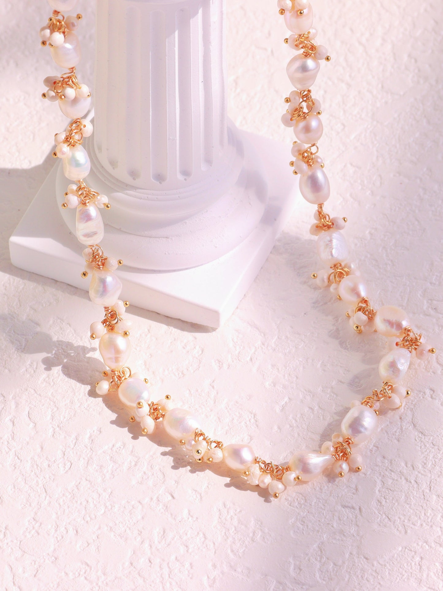 Baroque Pearl Cluster Vine Choker