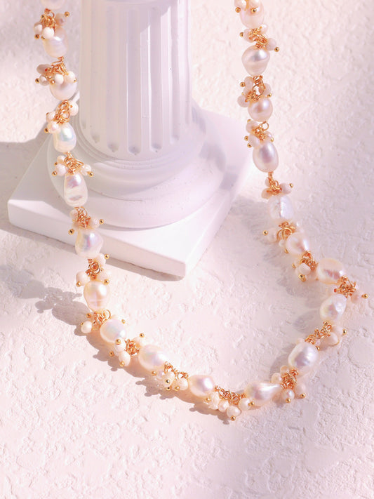 Baroque Pearl Cluster Vine Choker