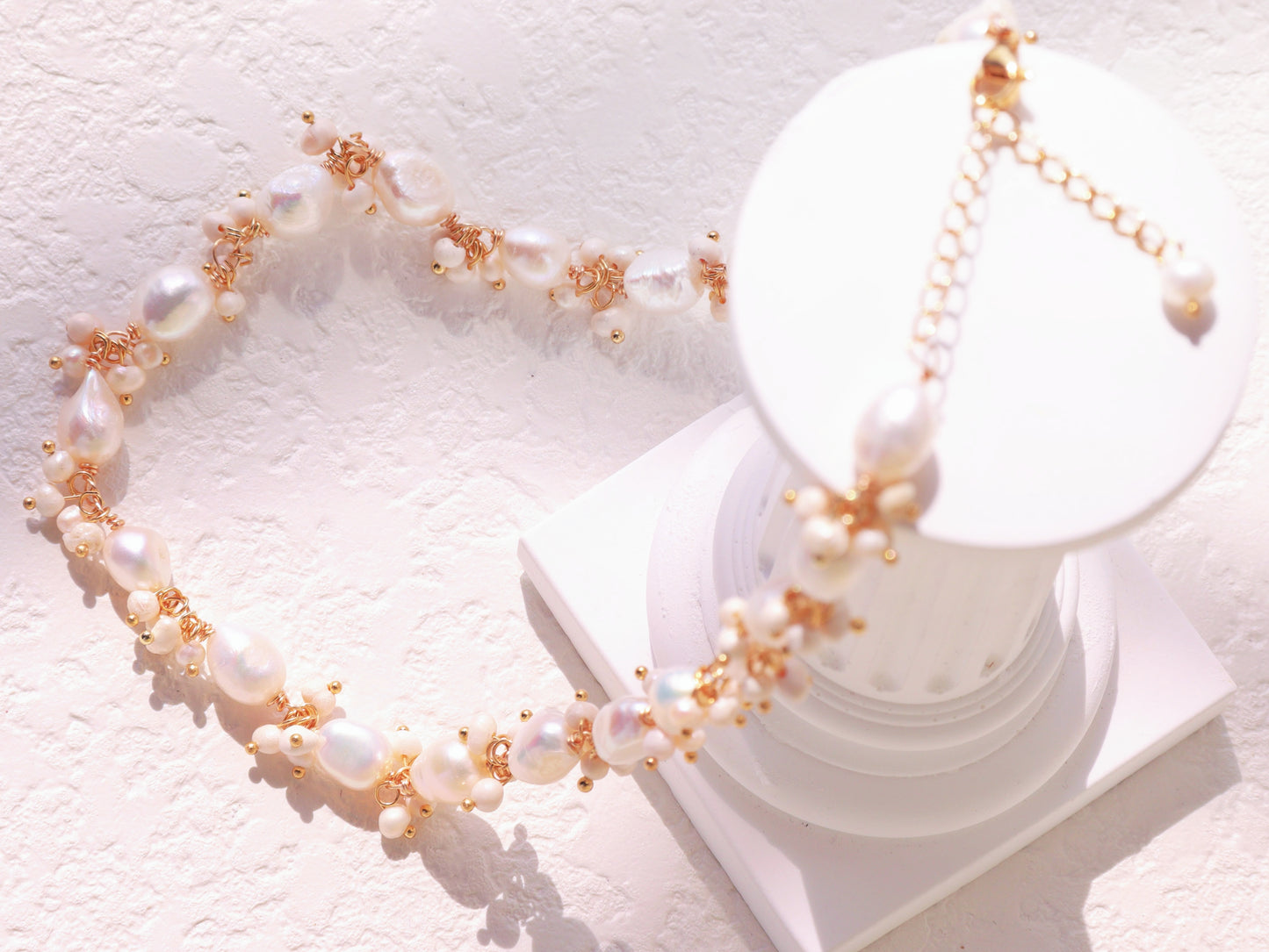 Baroque Pearl Cluster Vine Choker