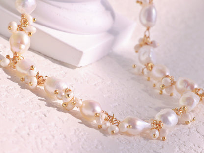 Baroque Pearl Cluster Vine Choker