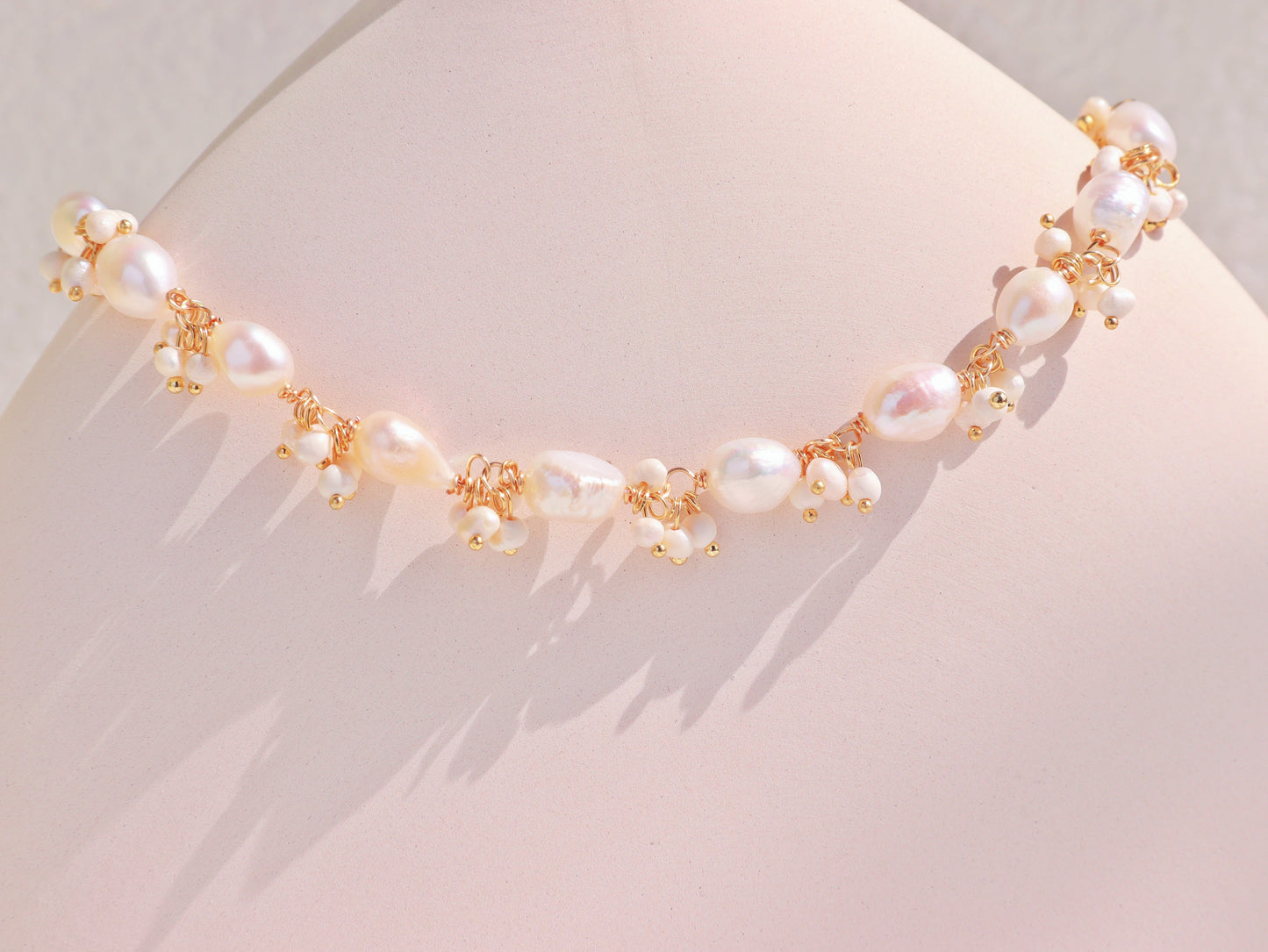 Baroque Pearl Cluster Vine Choker