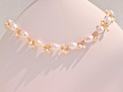 Baroque Pearl Cluster Vine Choker