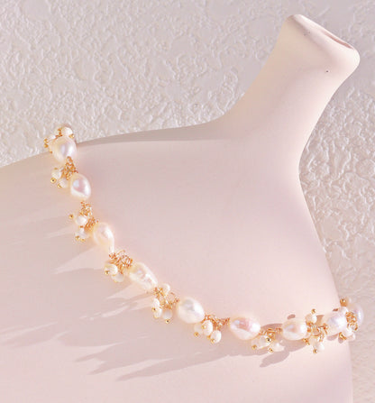 Baroque Pearl Cluster Vine Choker