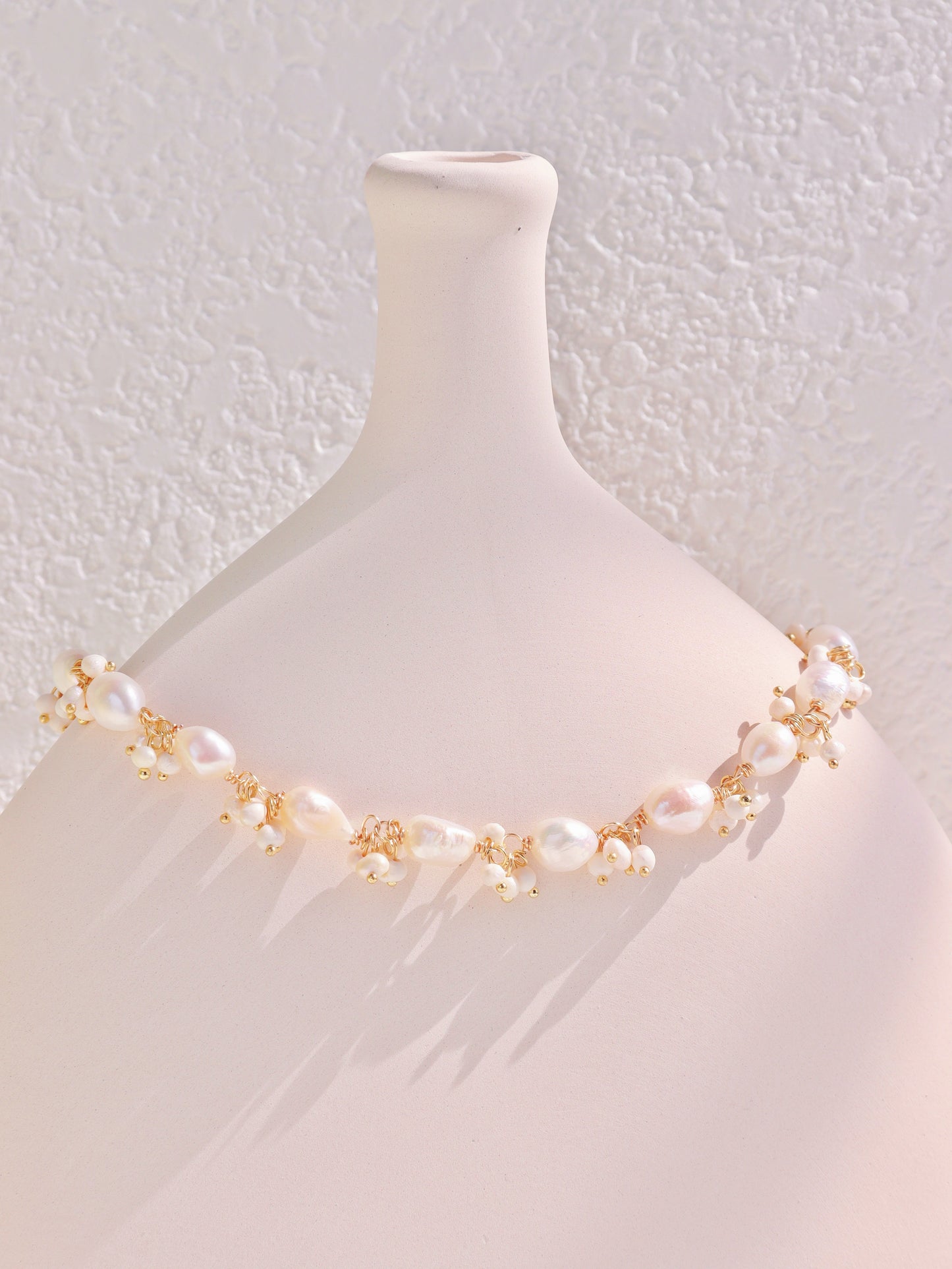 Baroque Pearl Cluster Vine Choker