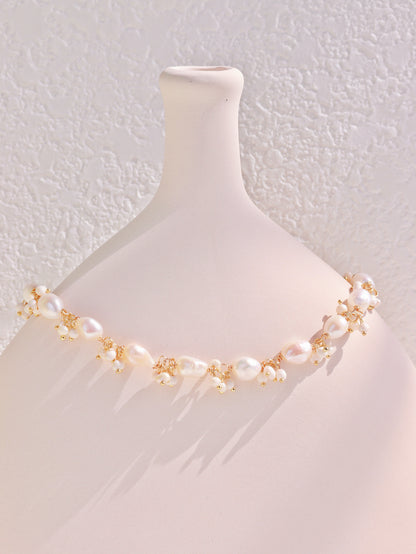 Baroque Pearl Cluster Vine Choker