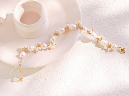Baroque Pearl Cluster Vine Bracelet