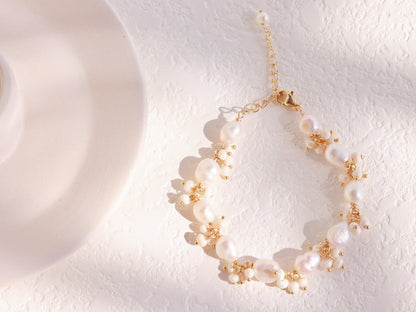 Baroque Pearl Cluster Vine Bracelet