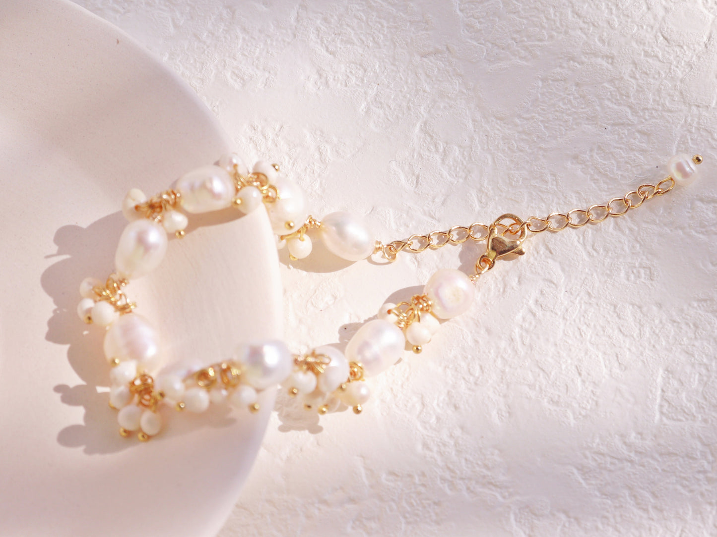 Baroque Pearl Cluster Vine Bracelet