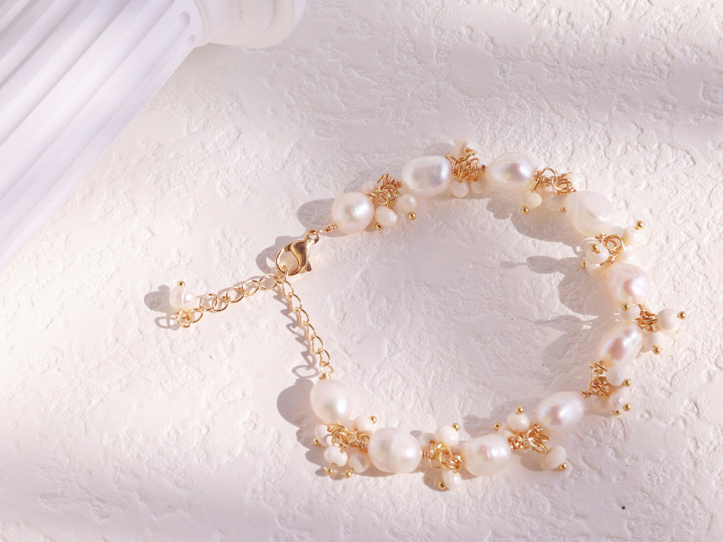 Baroque Pearl Cluster Vine Bracelet