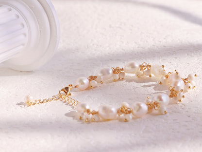 Baroque Pearl Cluster Vine Bracelet