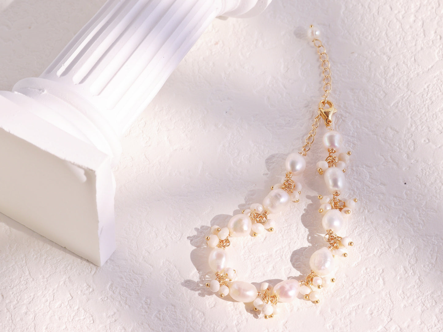 Baroque Pearl Cluster Vine Bracelet