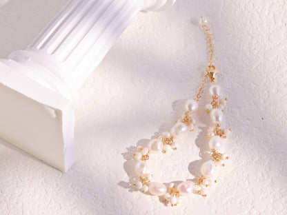 Baroque Pearl Cluster Vine Bracelet