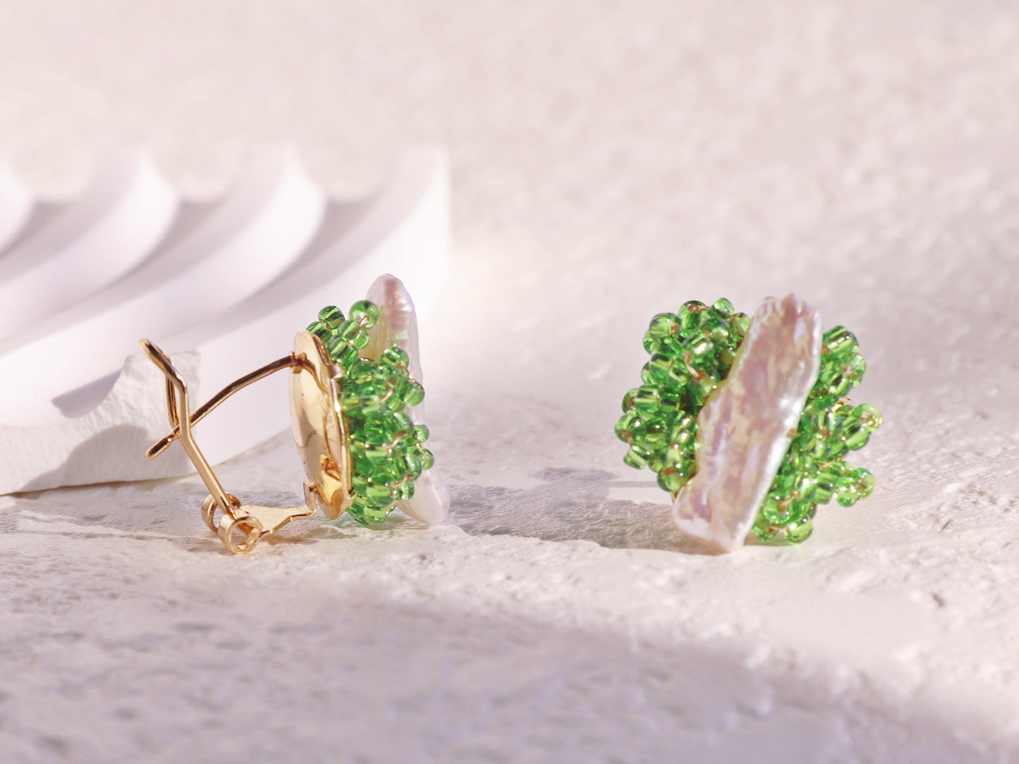 Mini Baroque Pearl Beaded Cluster Studs