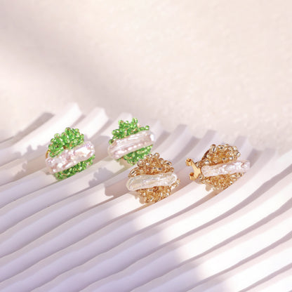 Mini Baroque Pearl Beaded Cluster Studs