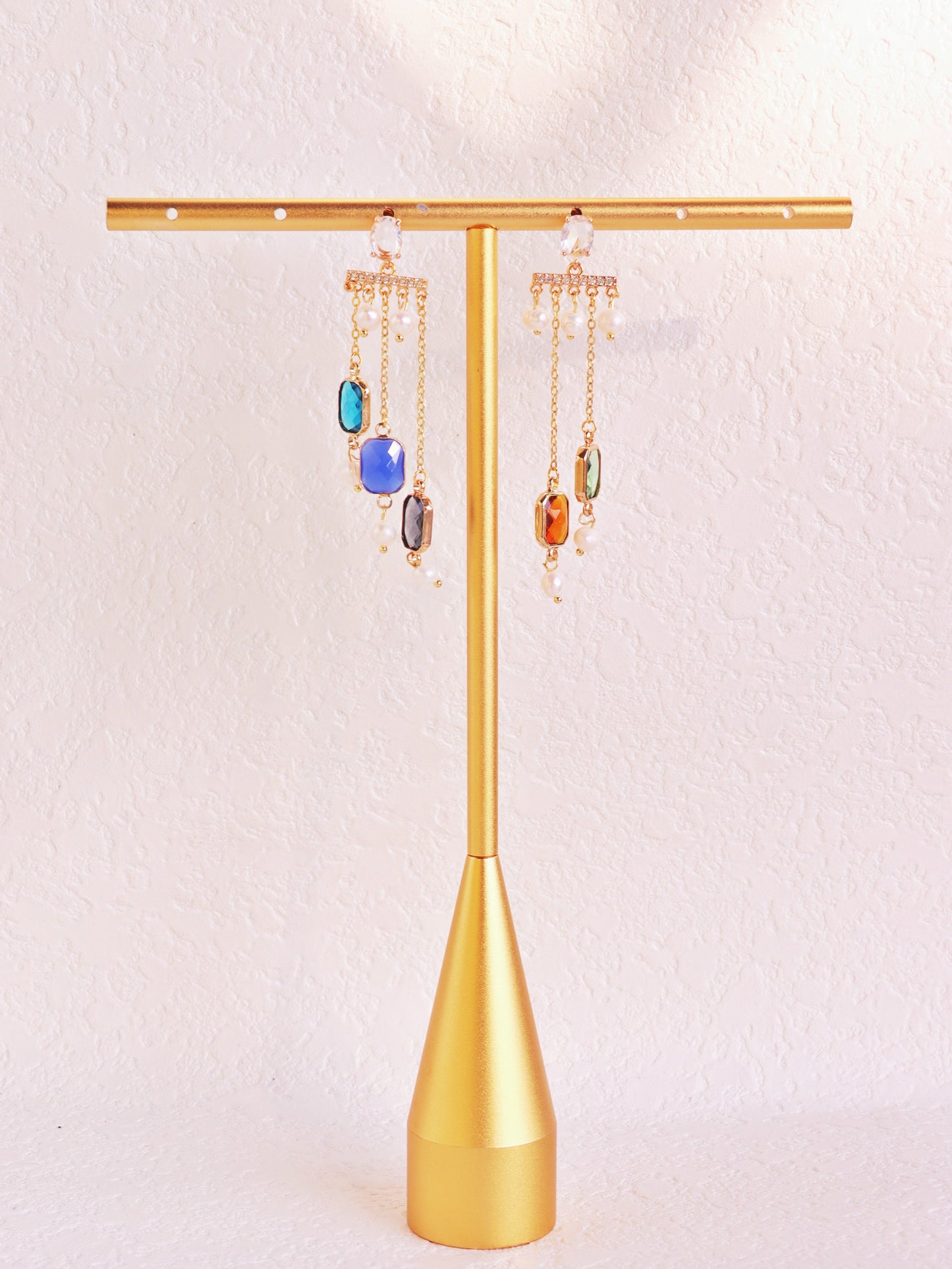Geometric Art Deco Resin & Pearl Dangles