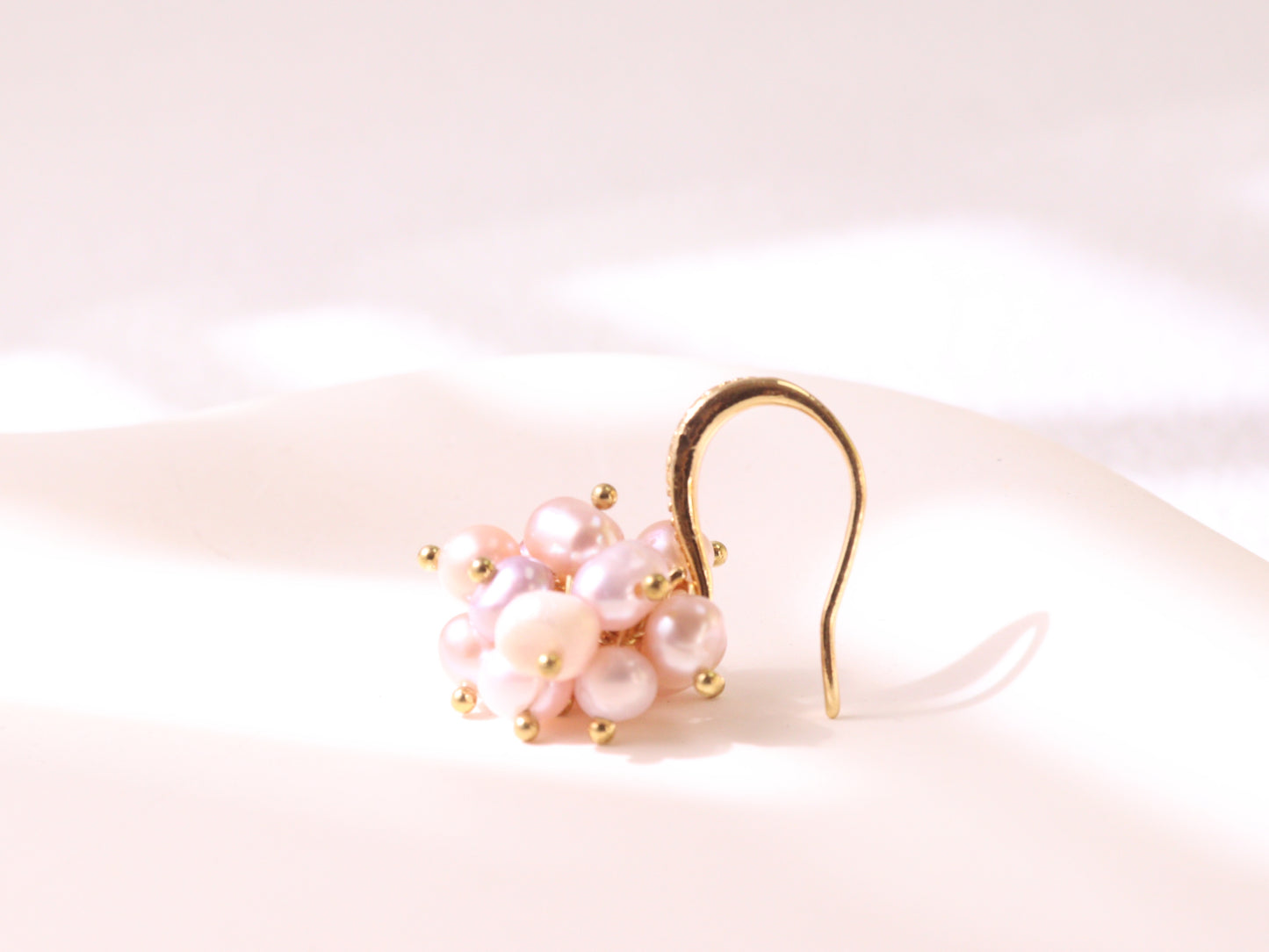 Hand-clustered Freshwater Pearl Dangle Earrings – Elegant Wedding Gift (3cm)