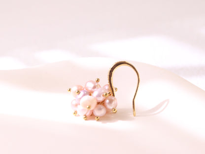 Hand-clustered Freshwater Pearl Dangle Earrings – Elegant Wedding Gift (3cm)