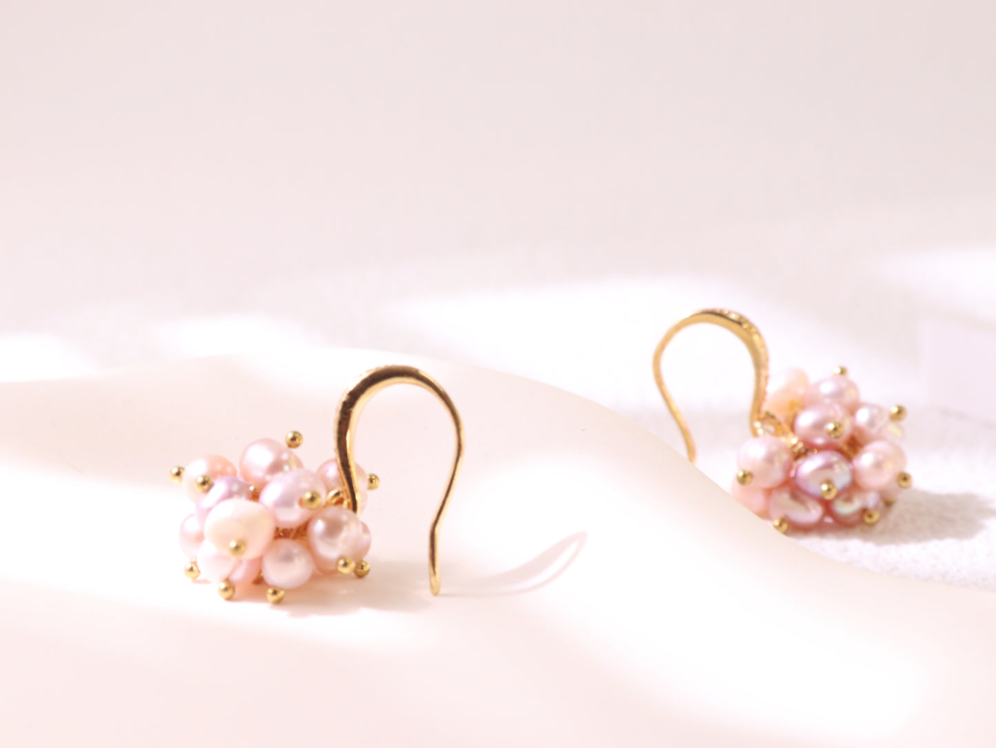 Hand-clustered Freshwater Pearl Dangle Earrings – Elegant Wedding Gift (3cm)