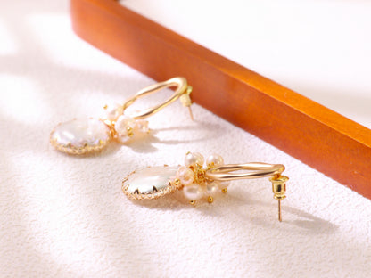 Vintage Pearl Statement Drop Earrings – Gold Plated Wedding Party Jewelry