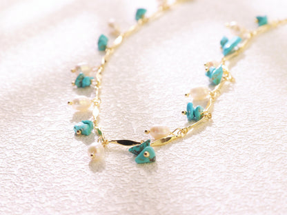 "Thorn Inspired" Amethyst Pearl Necklace – Artistic Nature Layering Jewelry (104cm)
