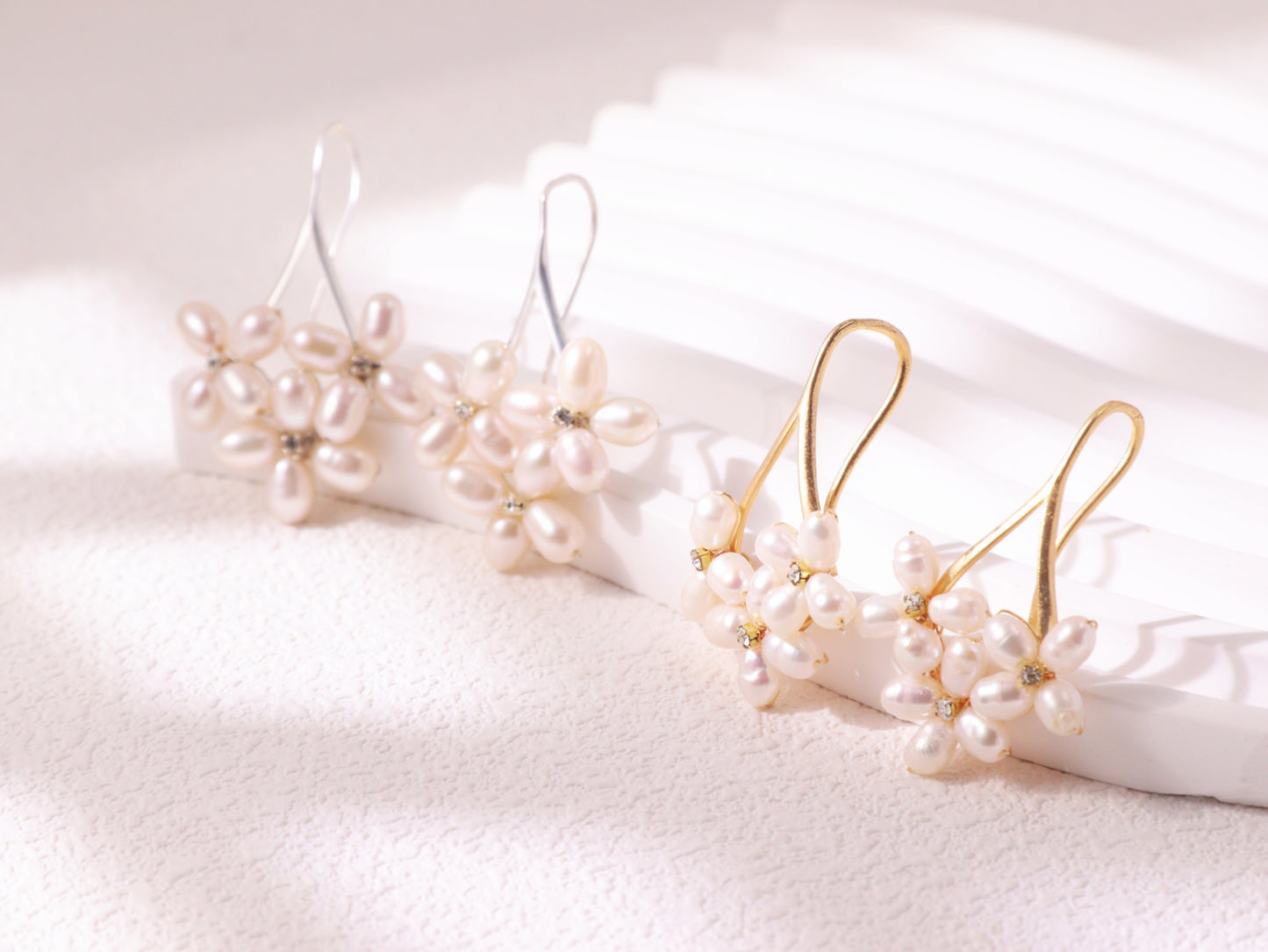Freshwater Pearl Floral Cluster Earrings