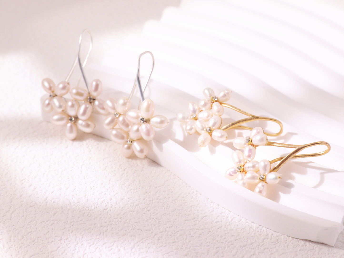 Freshwater Pearl Floral Cluster Earrings