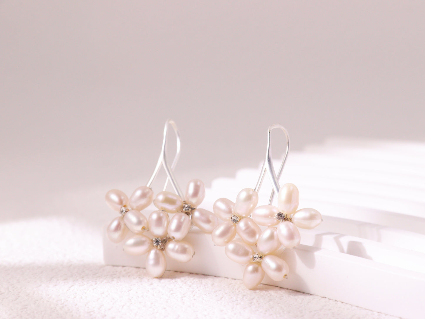 Freshwater Pearl Floral Cluster Earrings