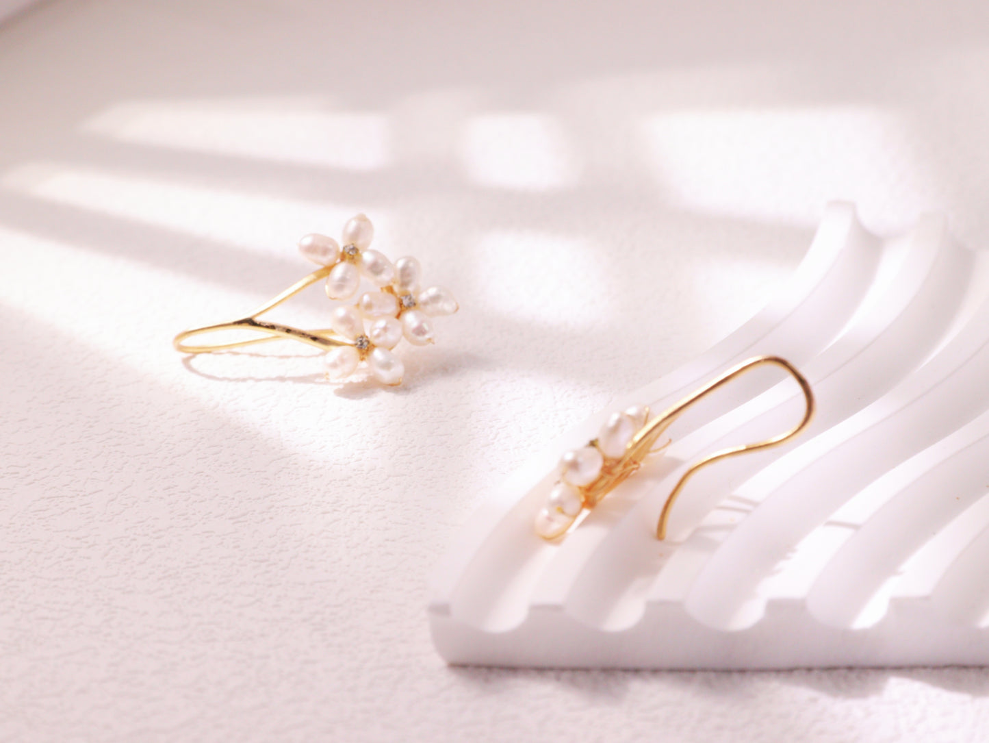 Freshwater Pearl Floral Cluster Earrings