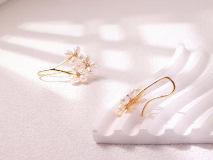 Freshwater Pearl Floral Cluster Earrings