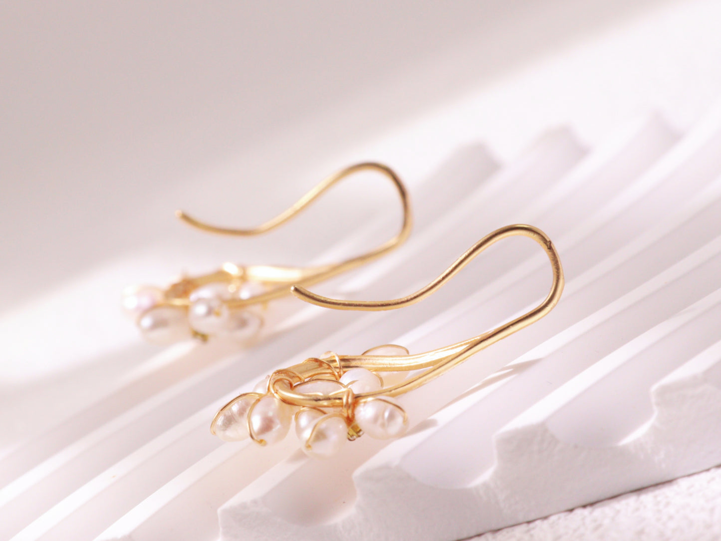 Freshwater Pearl Floral Cluster Earrings