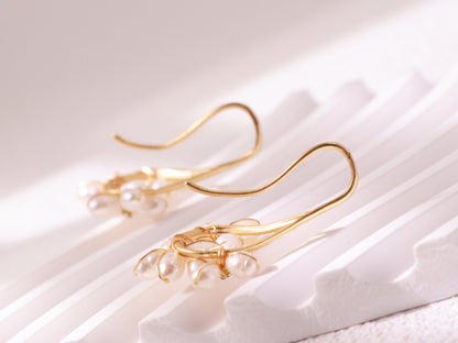 Freshwater Pearl Floral Cluster Earrings
