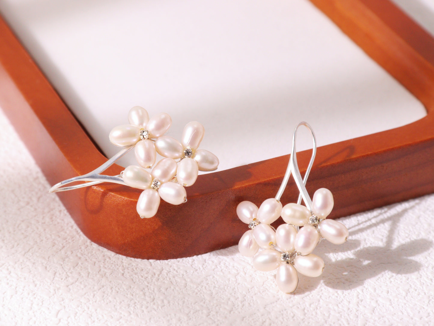 Freshwater Pearl Floral Cluster Earrings