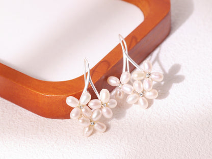 Freshwater Pearl Floral Cluster Earrings