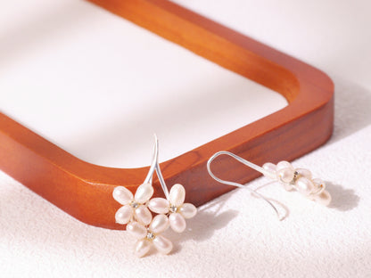 Freshwater Pearl Floral Cluster Earrings